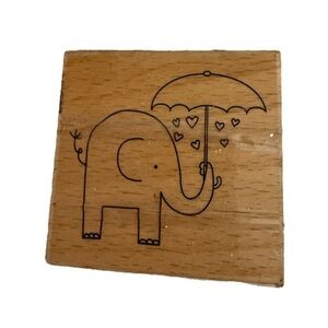 Elephant Stamper with Umbrella Design